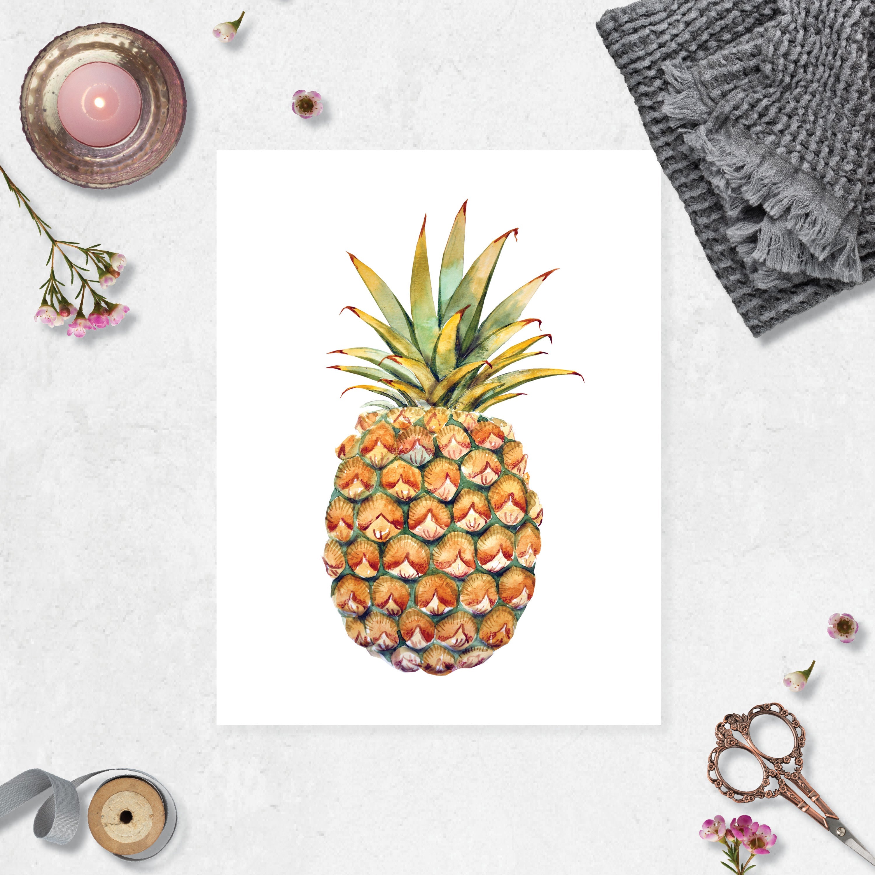 Pineapple in Watercolor