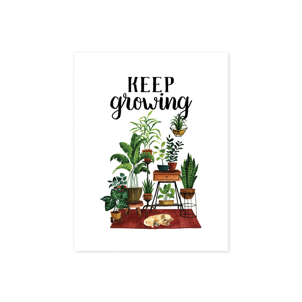 Keep Growing - Plant and Puppy Scene