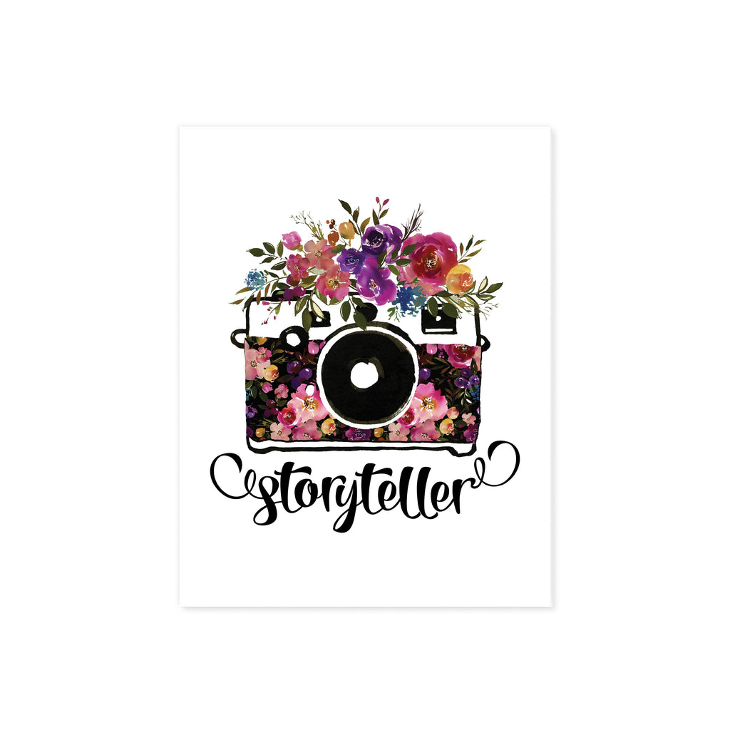 Storyteller Camera with Watercolor Flowers