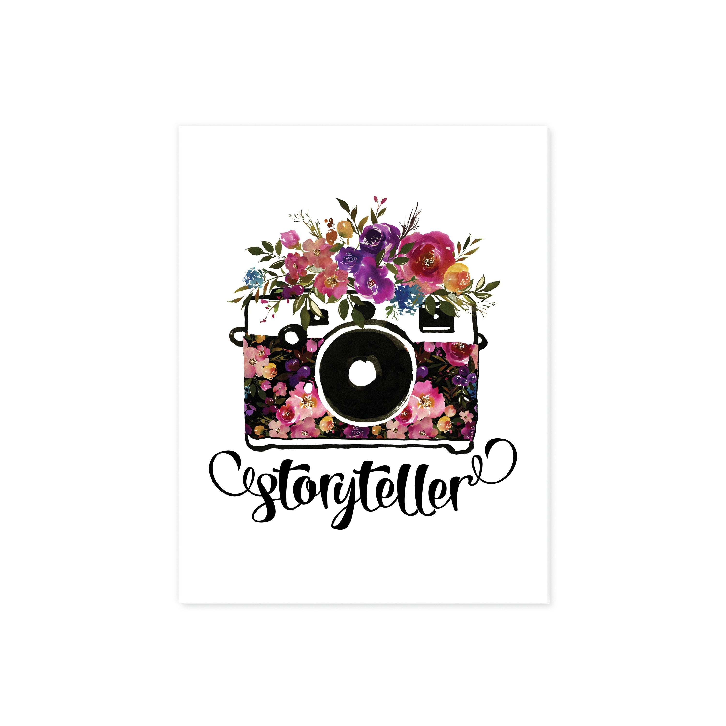 Storyteller Camera with Watercolor Flowers
